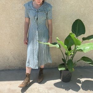 Vintage baby blue prairie calico dress